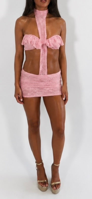 The baby pink ruffle dress