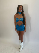 Blue lace shell top