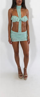The mint green ruffle dress